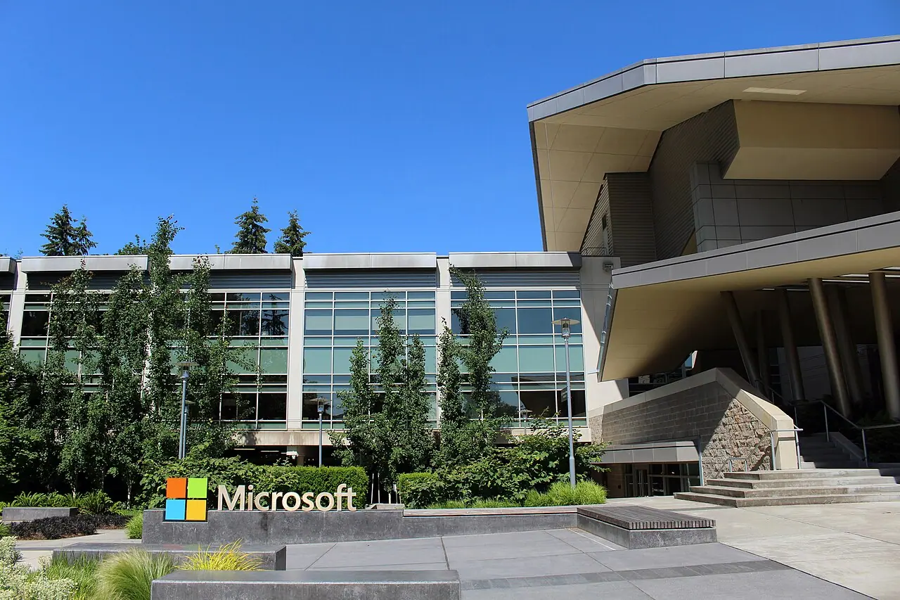 Microsoft Redmond campus Building 92—Wikimedia Commons exterior photograph of corporate offices; it illustrates where Microsoft AI leadership is based, not a product screenshot or any quoted statistic from the story.