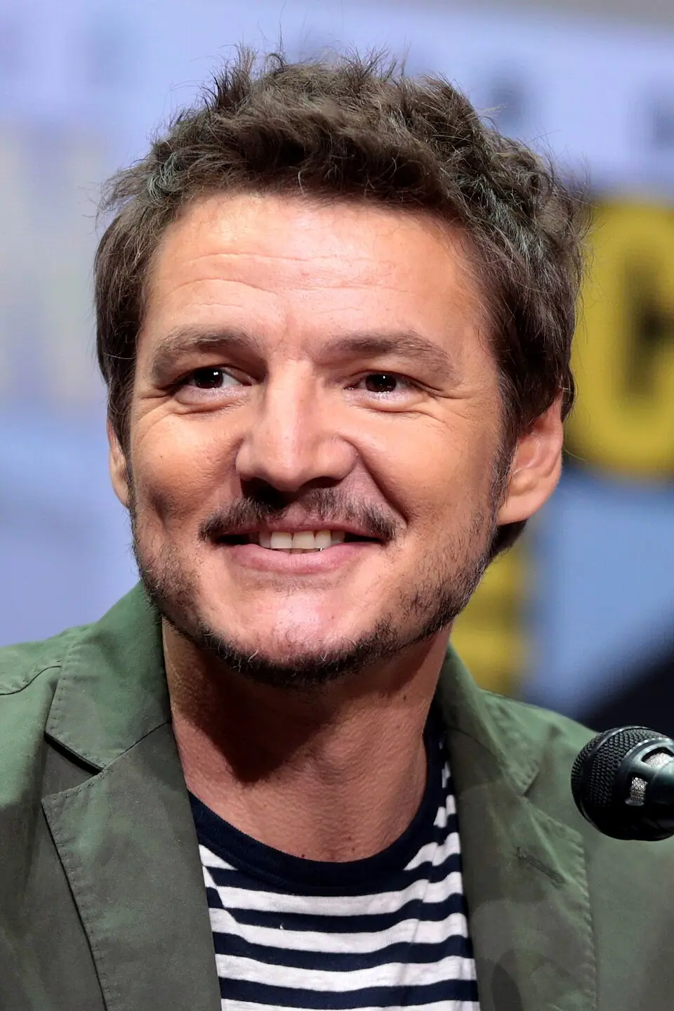 Pedro Pascal at a U.S. public appearance (photograph by Gage Skidmore, Wikimedia Commons)—identifies the actor named in the story; not the May 2026 London Q&A or a still from The Mandalorian and Grogu.